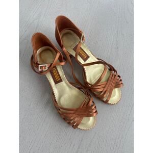 Freed of London Latin Dance Sandal Mustard yellow Size 4